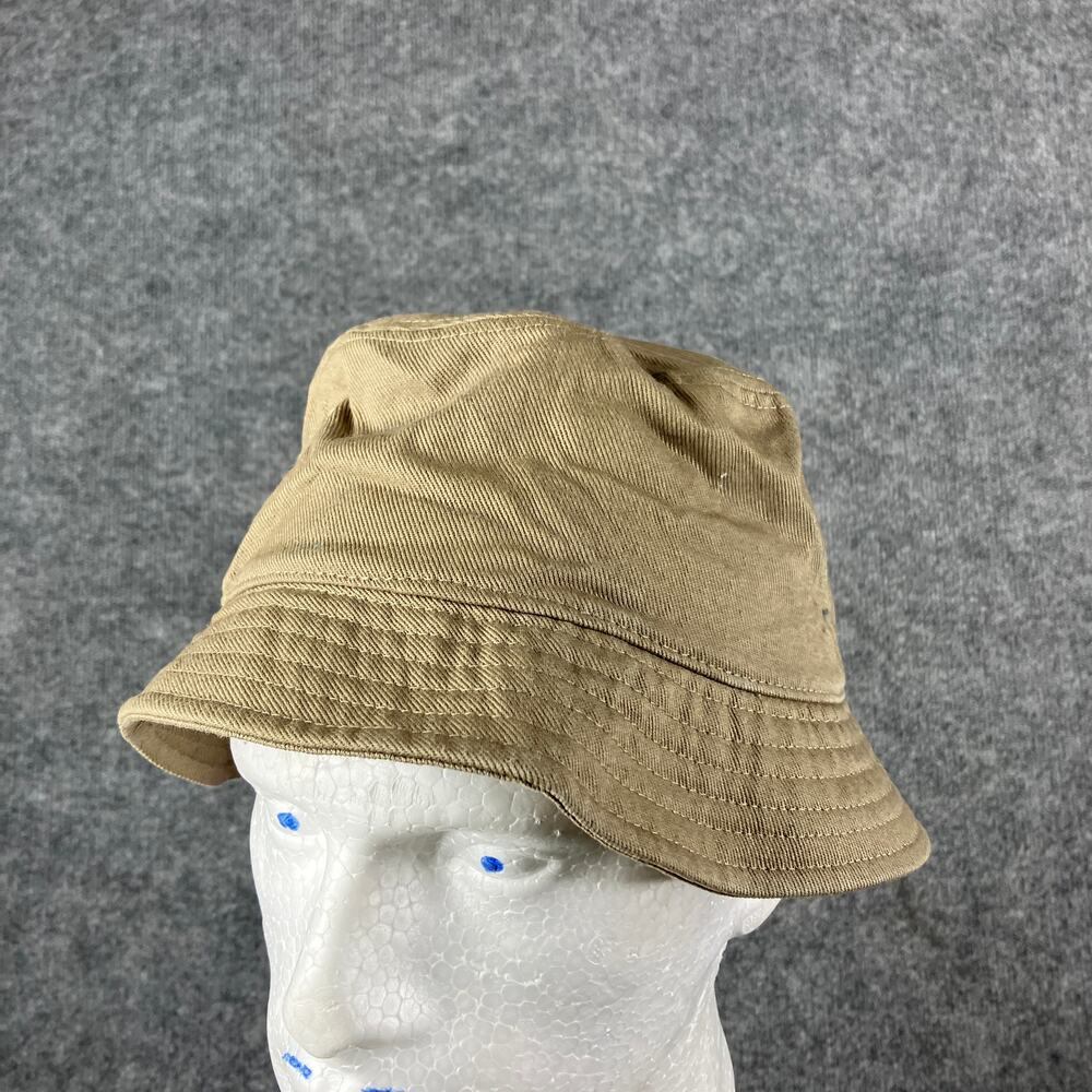 H&M‎ Bucket Hat Mens Size L Tan Khaki Cotton Twill Casual Sun Stained Flaw